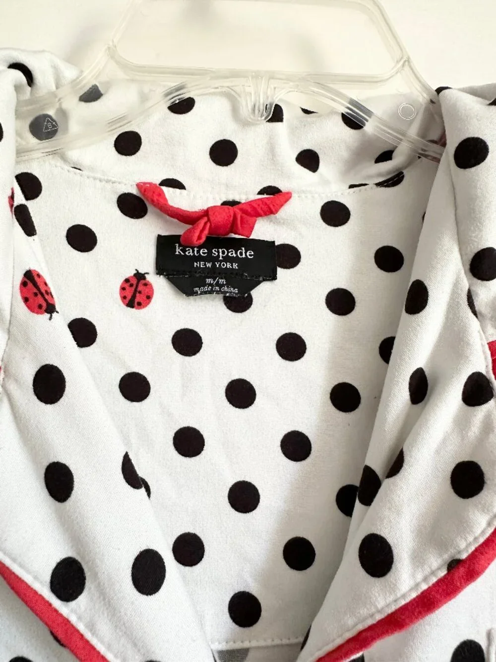 Kate Spade Lady Bug Polka Dot Super Soft Pajama Set M